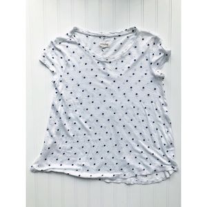 Maison Jules White + Navy Polka Dot Linen Shirt